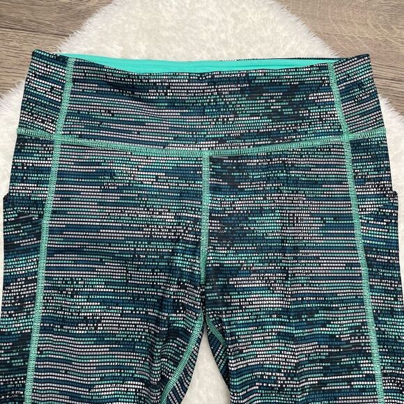 Lululemon Seawheeze Leggings Pace Rival Size 6 Bali Breeze Teal Stretch Crop - Picture 2 of 13